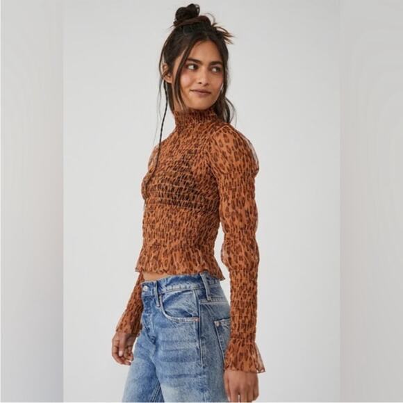 $88 NWT Free People Hello There Top Leopard Combo Size XS - Picture 1 of 9